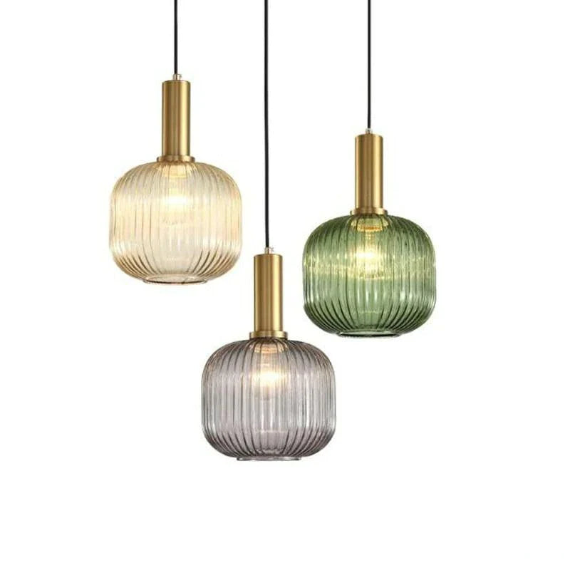 Afralia™ Glass Colorful LED Pendants Light Chandeliers for Home Living Dining Room Decor