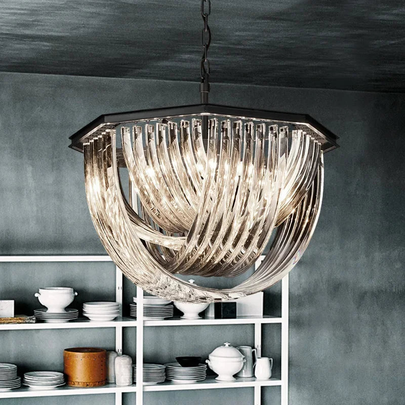 Afralia™ Black Metal E14 Led Pendant Lights: Retro Loft Chain Hanging Lamp for Living Room