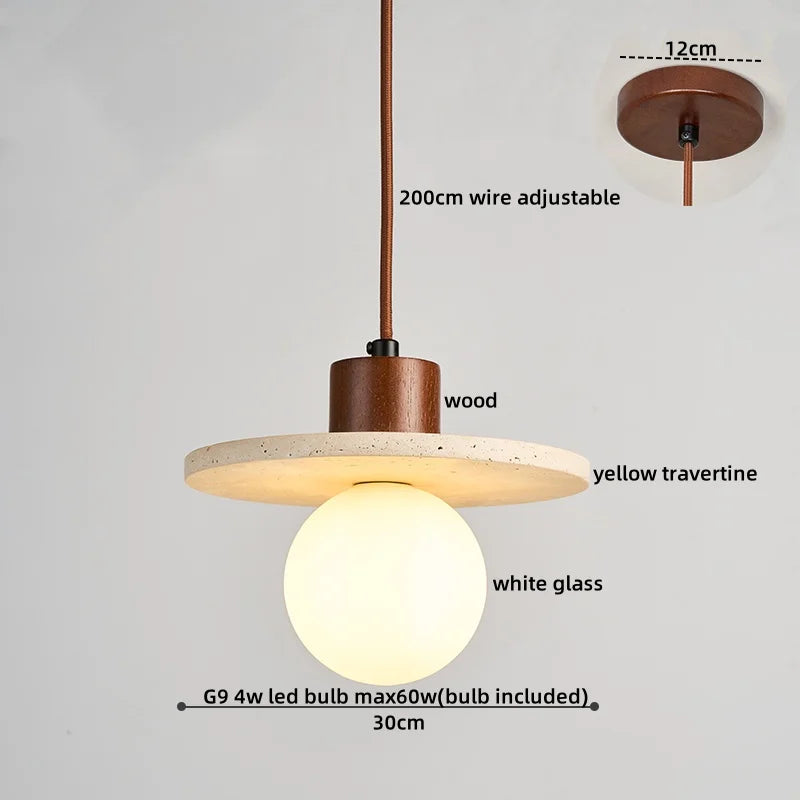 Afralia™ Yellow Cave Stone LED Pendant Lamp Modern Hanging Light Fixtures