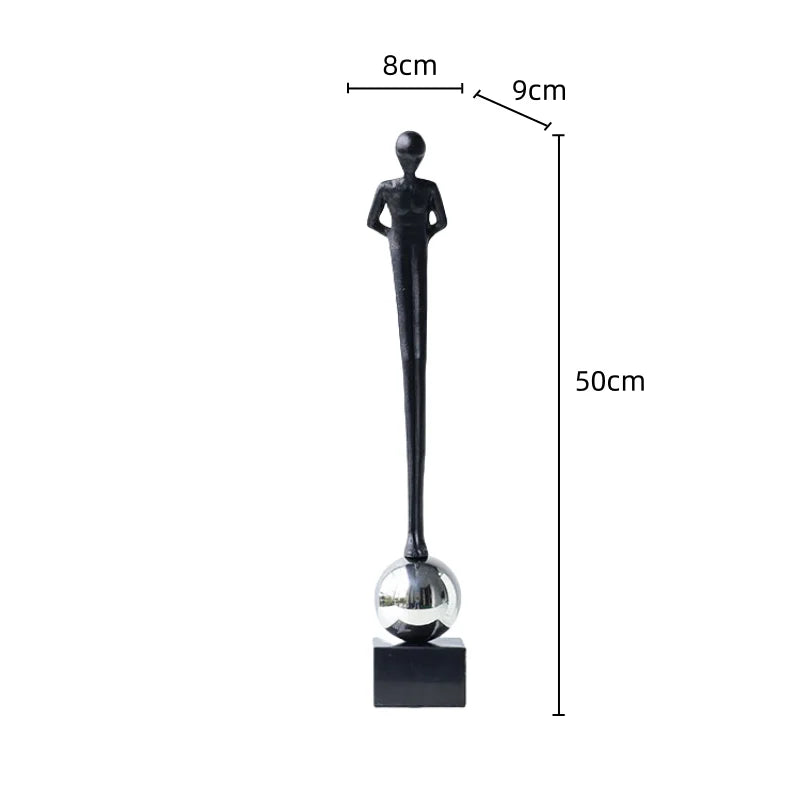 Afralia™ Abstract Thinker Metal Figurine Portrait Sculpture Home Decoration