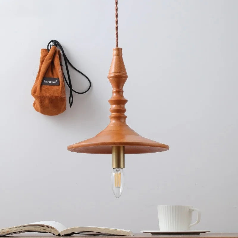 Afralia™ Wood LED Pendant Lamp Japanese Hanging Light Chandelier for Indoor Living Room