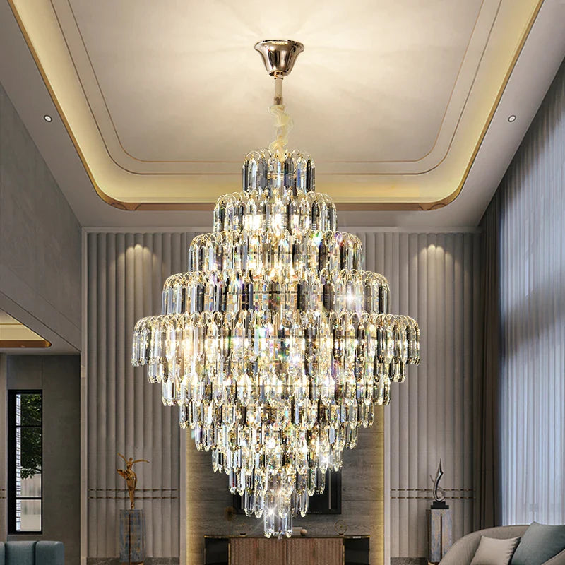 Afralia™ Designer LED Crystal Chandelier for Luxury Villas, Hotels & Restaurants