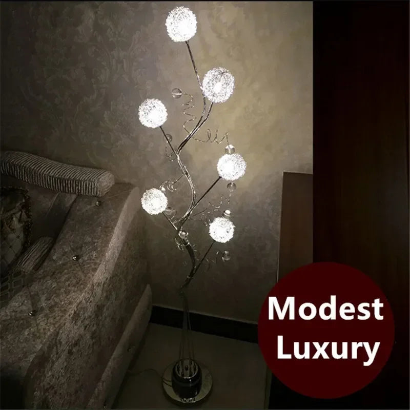Afralia™ Luxury Aluminum LED Floor Lamp with Remote Control for Modern Living Room Decor