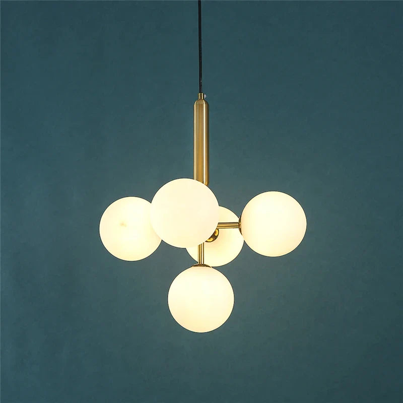 Afralia™ Multi-Headed Glass Pendant Chandelier for Modern Minimalist Decor