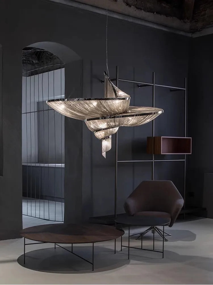 Afralia™ Art Deco Vintage LED Chain Pendant Lights for Dinning Room