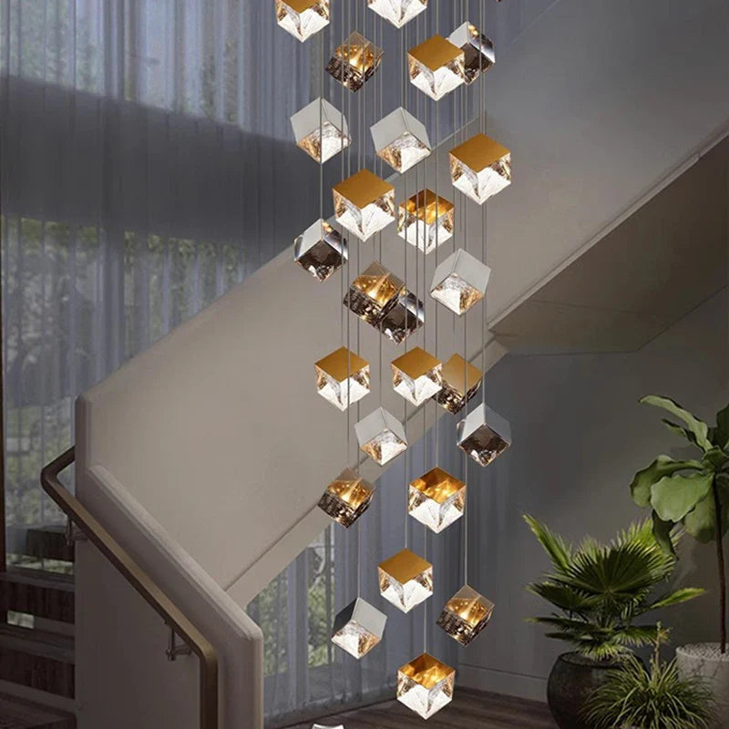 Afralia™ Modern Stair Chandelier Pendant Lights - LED Ceiling Lamp for Living Room