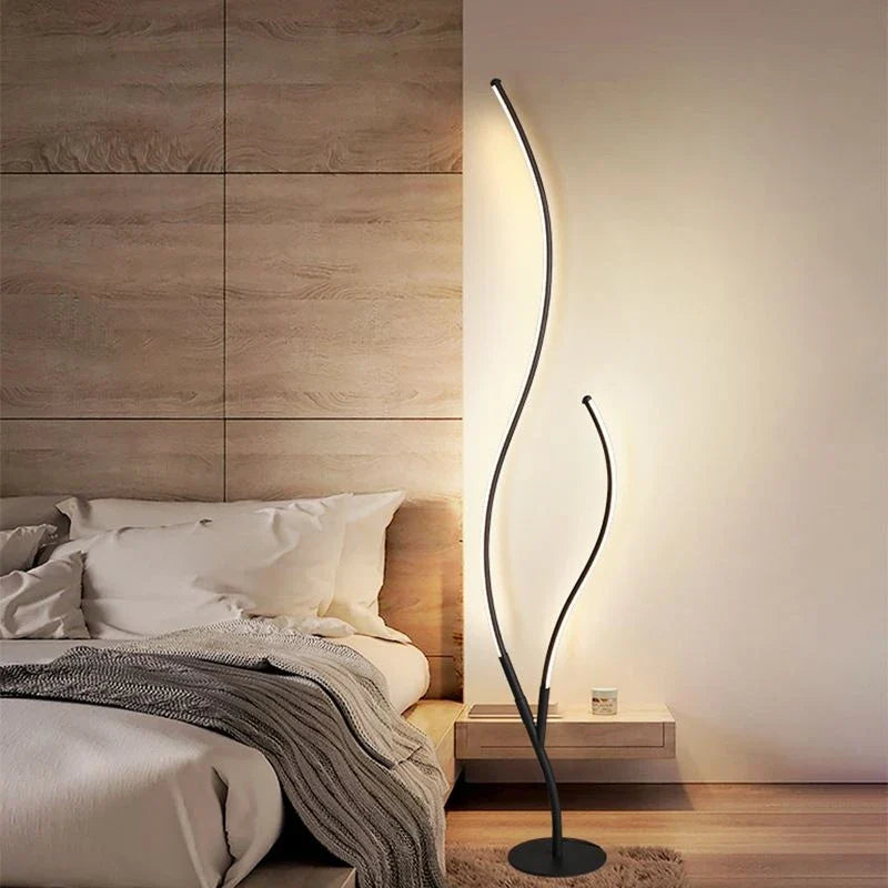 Afralia™ Modern LED Corner Floor Lamp for Living Bedroom, Creative Design Home Decor
