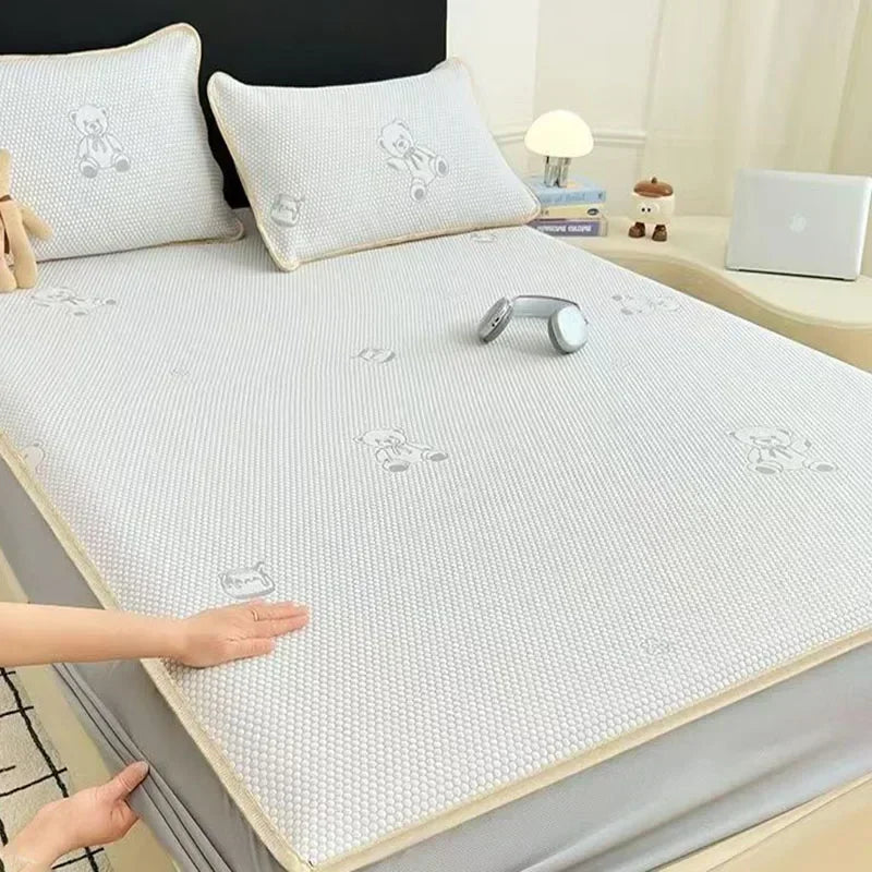 Afralia™ Little Bear Jacquard Cooling Mat: Soft, Breathable, & Durable Bed Cover