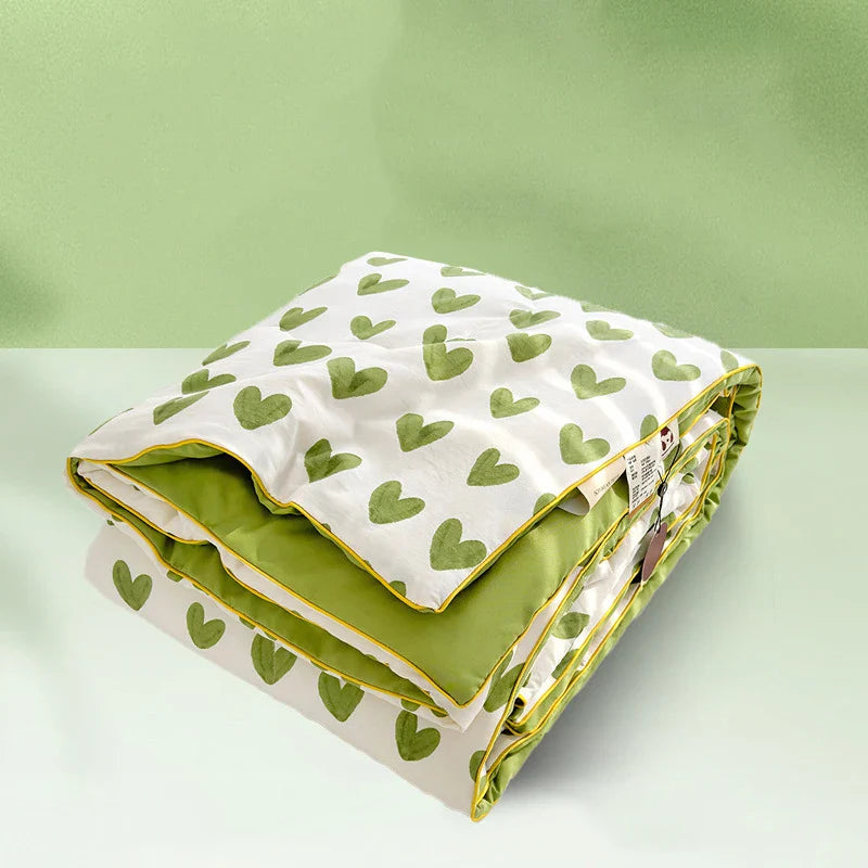 Afralia™ Love Print Soft Summer Quilt: Ice Cream Cool Feel, Skin-friendly, Washable
