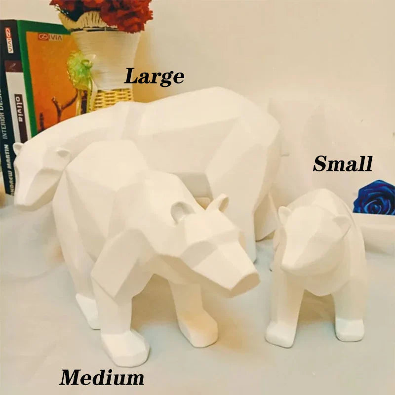 Afralia™ Geometric Resin Polar Bear Sculpture: Modern Abstract Sea Bear Figurine