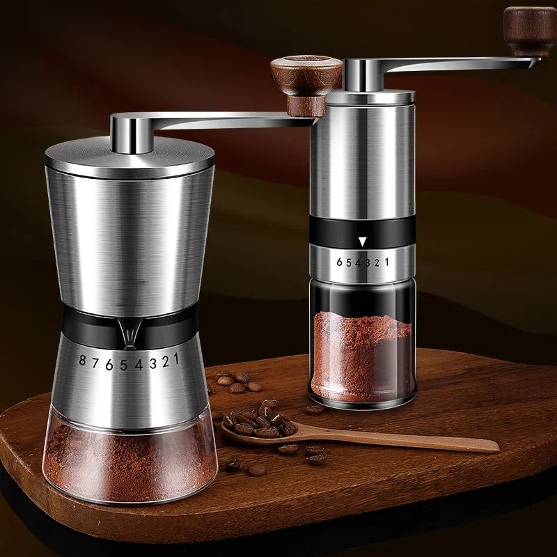 Afralia™ Ceramic Burr Coffee Grinder with 6/8 Settings - Portable Hand Crank Mill