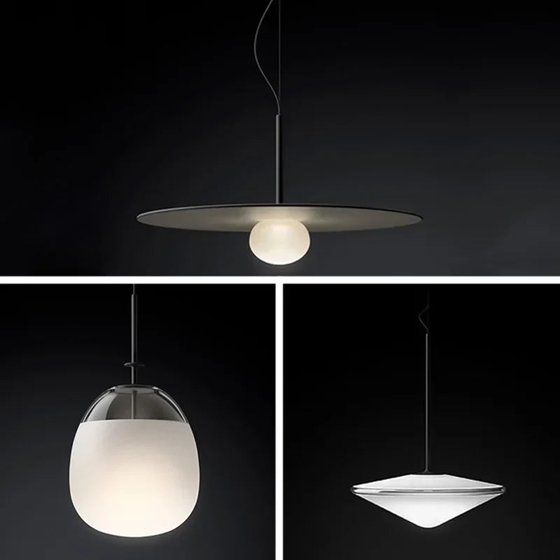 Afralia™ Glass Saucer LED Chandelier for Living Room & Bedroom Lighting