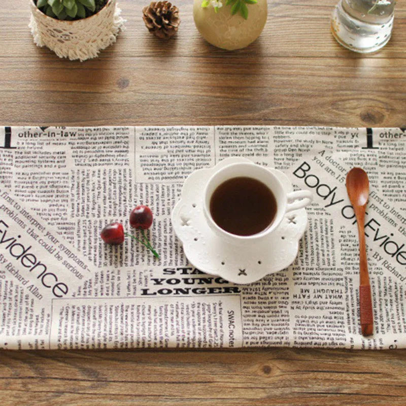 Afralia™ English Newspaper Style Photography Props Backdrops Placemat Tablecloth Tea Towel Mats