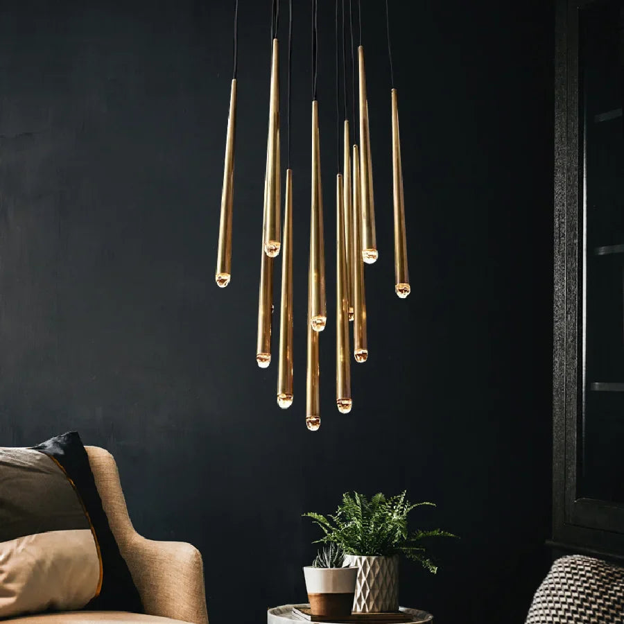 Afralia™ Crystal LED Pendant Chandelier for Retro Villa Stairs