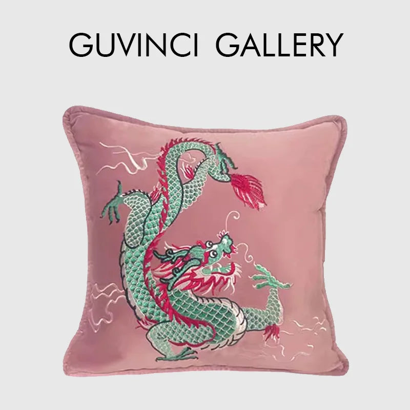Afralia™ Dragon Velvet Pillow Cover 48x48 Pink Outdoor Decor for Couch Bed