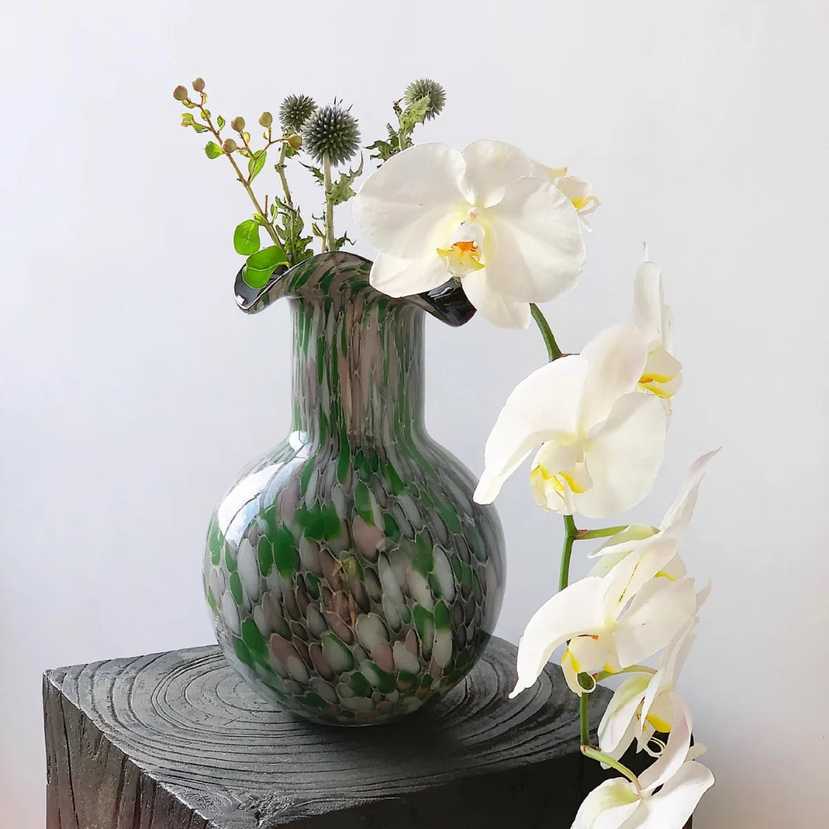 Afralia™ Handmade Glass Vase Pebble Marble Home Decoration Floral Arrangement Accessories
