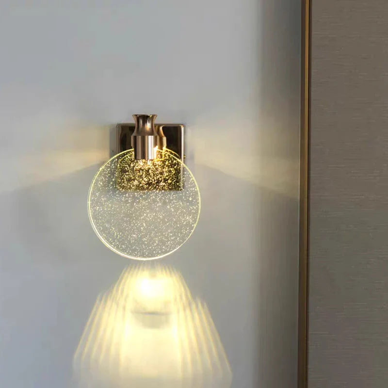 Afralia™ Gold LED Crystal Wall Sconce for Modern Bedroom Bathroom Living Room Lighting