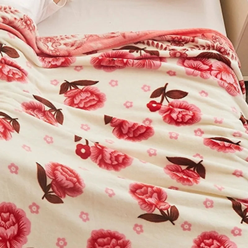 Afralia™ Velvet Shawl Blanket for Spring Autumn, Soft Flannel Bedspreads for Adults