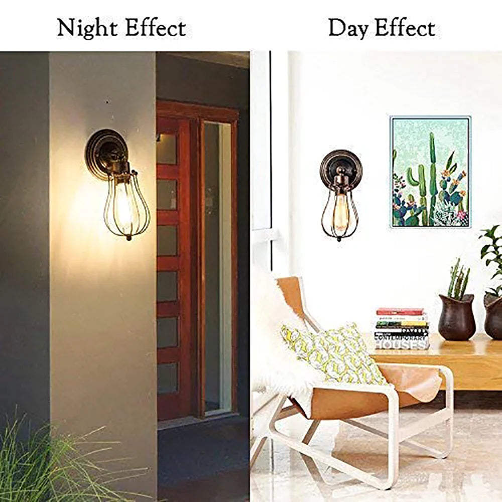 Afralia™ Industrial Cage Wall Sconce, Vintage Adjustable Light for Corridor, Restaurant, Bedroom