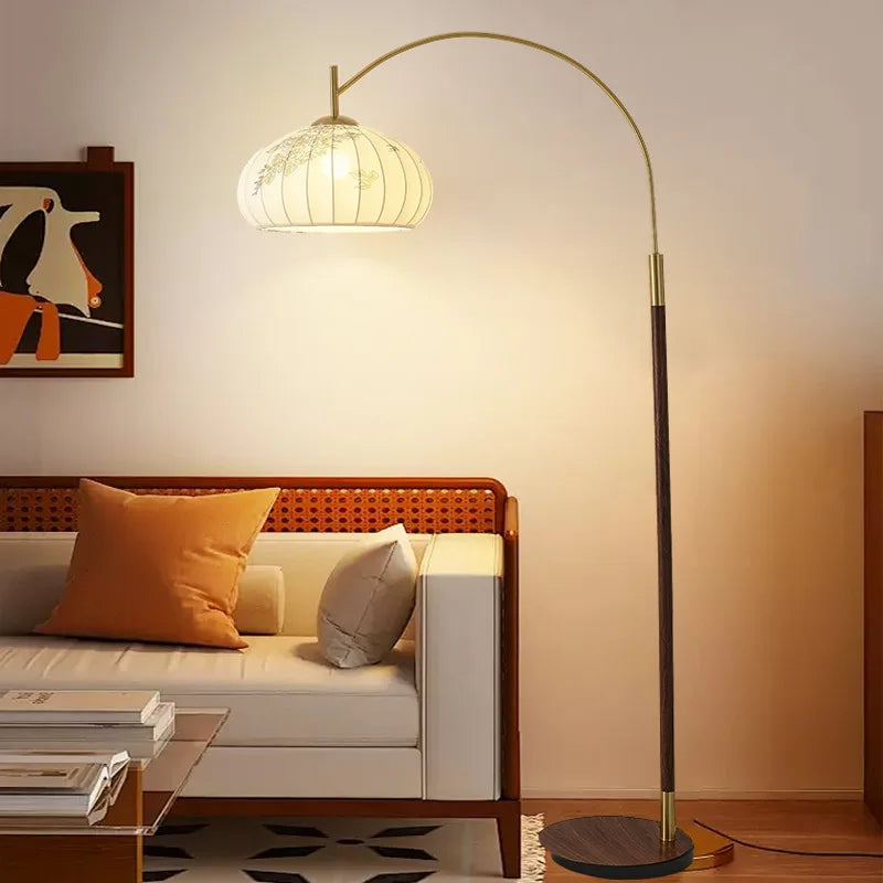 Afralia™ Antique Fishing Floor Lamp for Living Room Bedroom Study