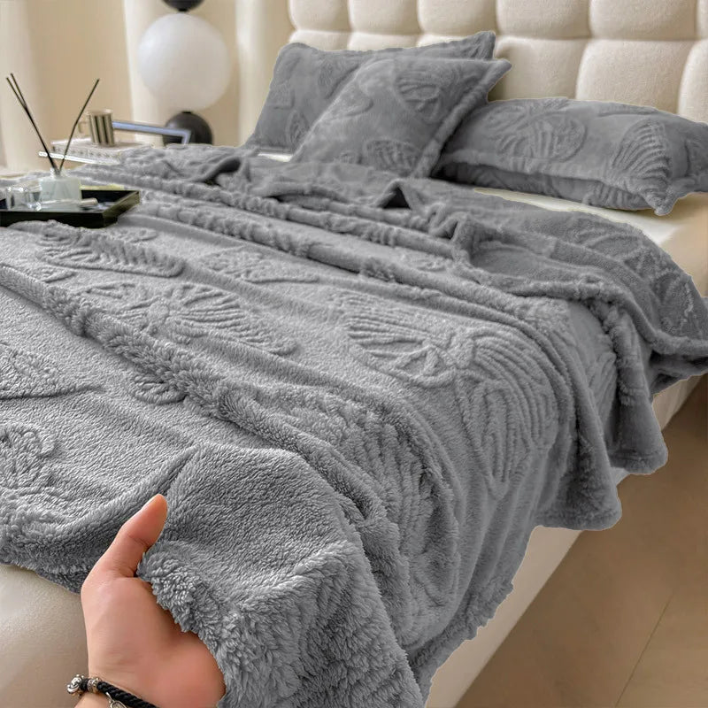 Afralia™ Luxe Chiffon Butterfly Jacquard Throw: Soft & Cozy Blanket for Couch or Bed