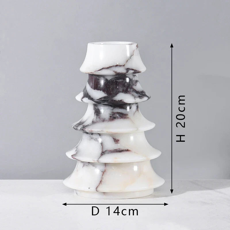 Afralia™ Christmas Tree Marble Vase for Living Room Entryway Mantel Decor