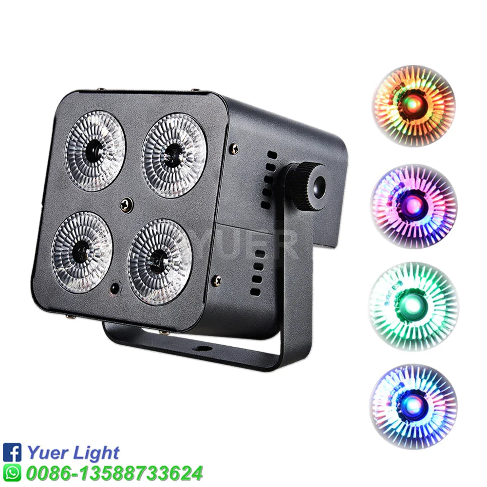 Afralia™ LED Flat Par 4X10W RGBW Light for Party Wedding Stage Lighting