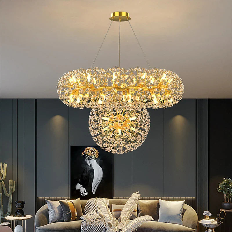 Afralia™ Modern Crystal LED Chandelier for Living Room, Dining Room, Bedroom, Cafe, Bar