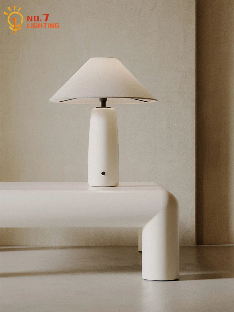 Afralia™ Retro Marble Table Lamp LED E27 White/Gray Desk Light for Bedroom Bar