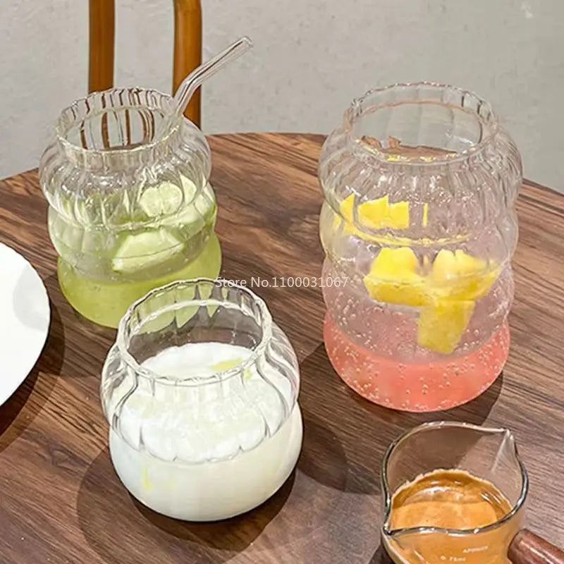 Afralia™ Glass Water Cup Set, Durable and Stylish, Heat-Resistant, Ideal for Coffee, Tea, Juice