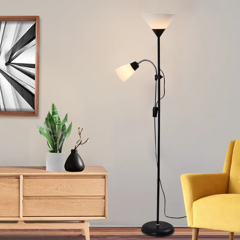 Afralia™ Modern Double Flowers Floor Lamp for Study Bedroom Living Room