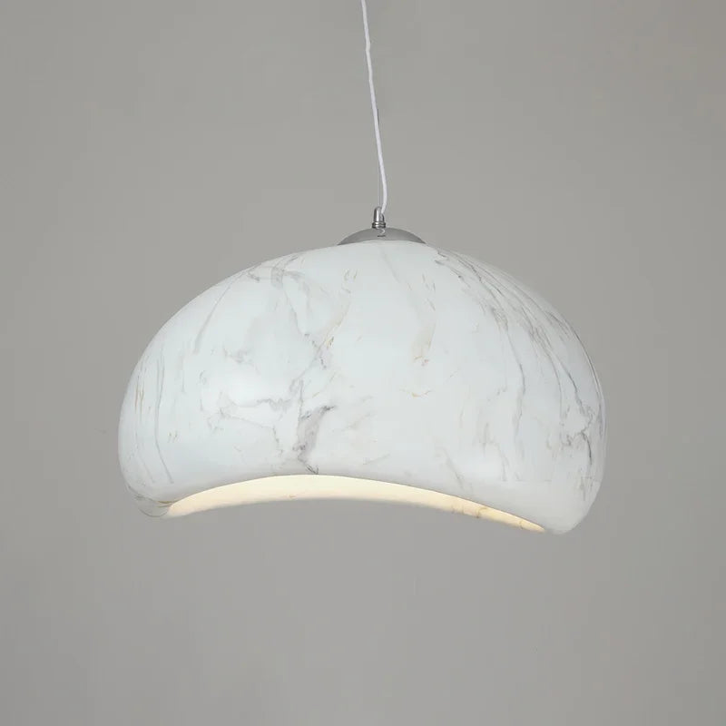 Afralia™ Marble Wabi Sabi Chandelier LED Pendant Lamp for Home Decor