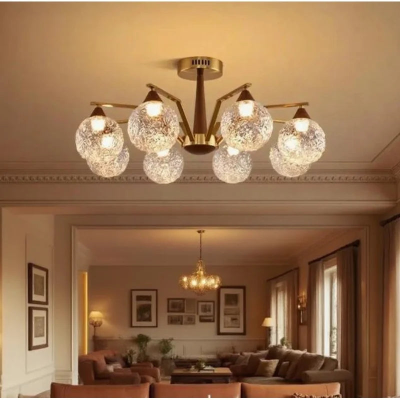 Afralia™ LED Glass Ball Chandelier for Home Decor Lighting