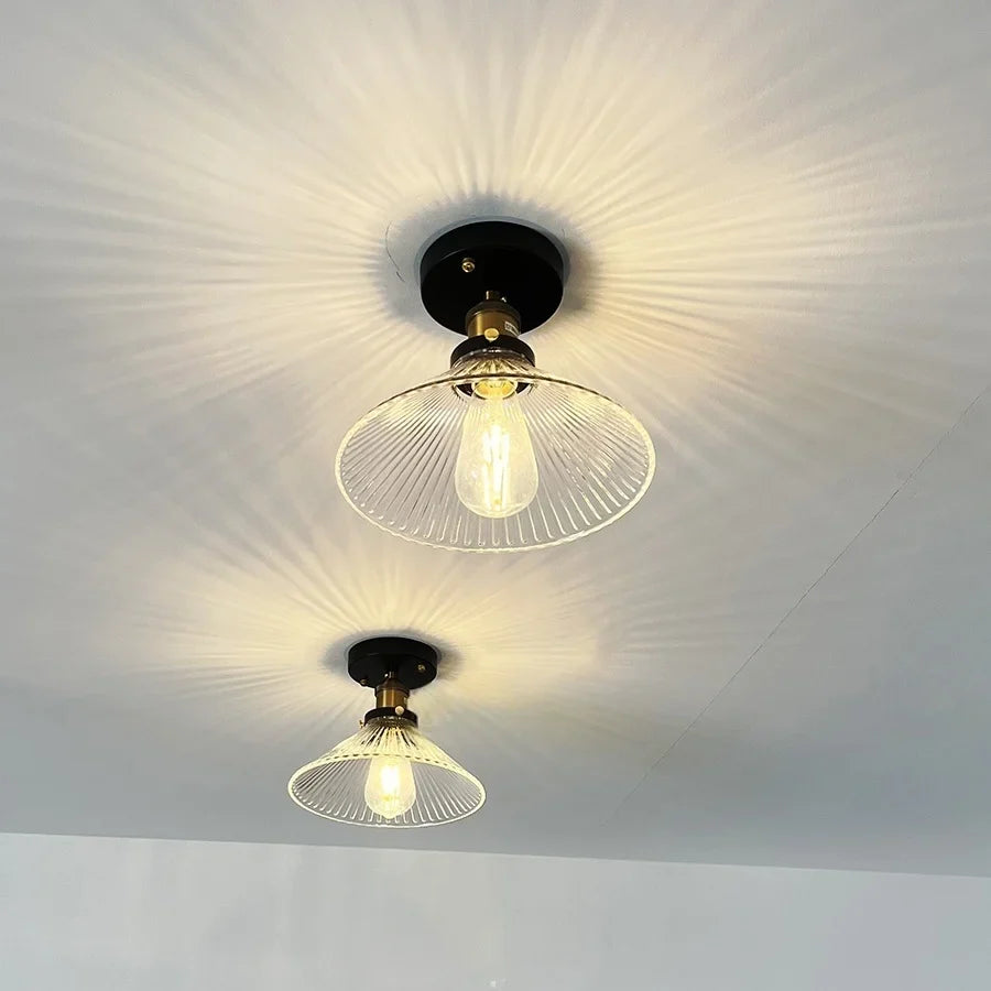 Afralia™ Clear Glass LED Ceiling Lamp Copper Socket Modern Nordic Style Lighting