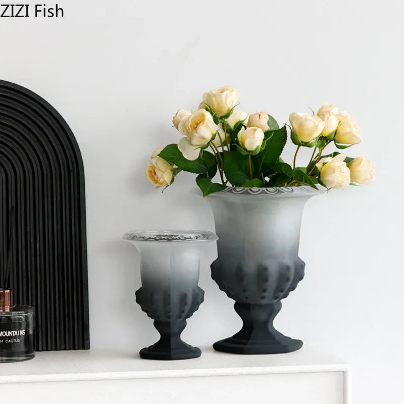 Goblet Glass Vase Hydroponics Flower Pot Desk Decor for Afralia™ - Artificial Floral Room Aesthetic