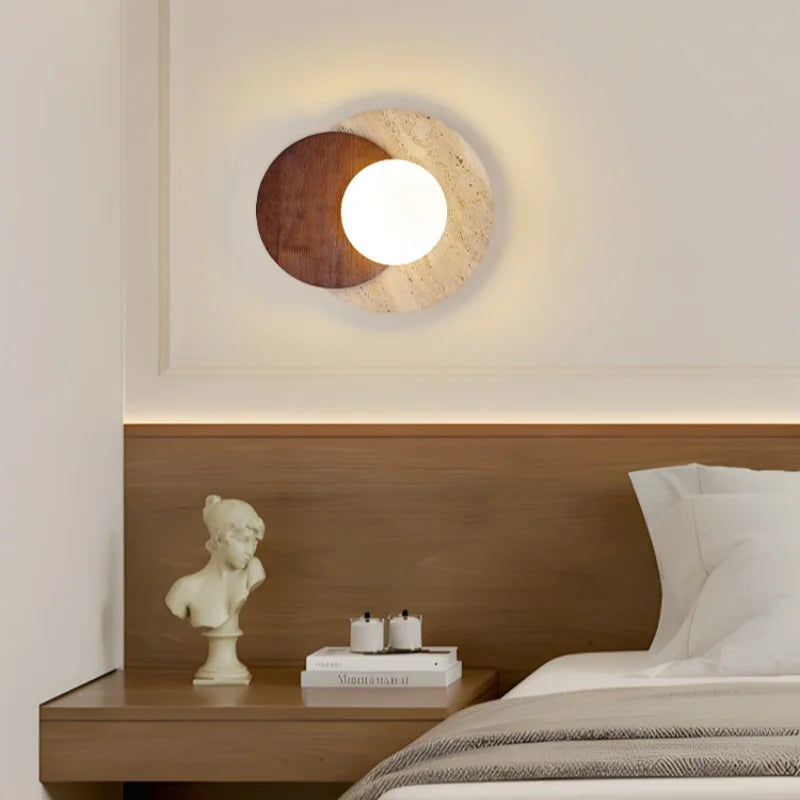 Afralia™ Vintage Wabi Sabi LED Wall Lamp with Pull Chain Switch for Living Room and Bathroom