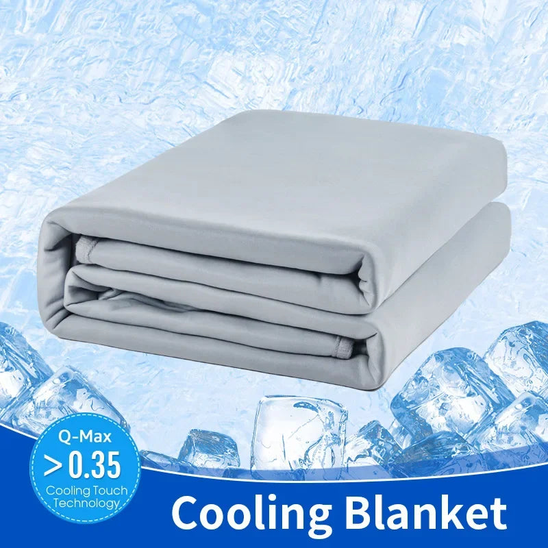 Afralia™ Flannel & Ice Fiber Cooling Blanket: Dual Purpose Thin Blanket