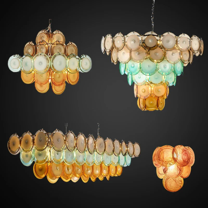 Nordic Retro Glass Oval Pendant Light for Living Room, LED E14 Dimmable - Afralia™