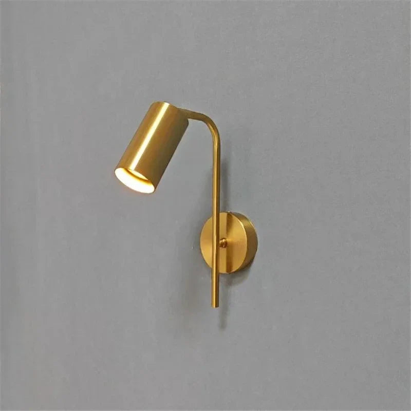 Afralia™ Golden LED Reading Wall Lamp, Modern Minimalist Bedside Wall Light