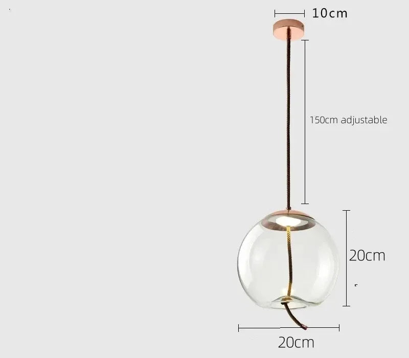 Afralia™ Modern LED Glass Chandelier for Living Room Bedroom Kitchen Pendant Lamp