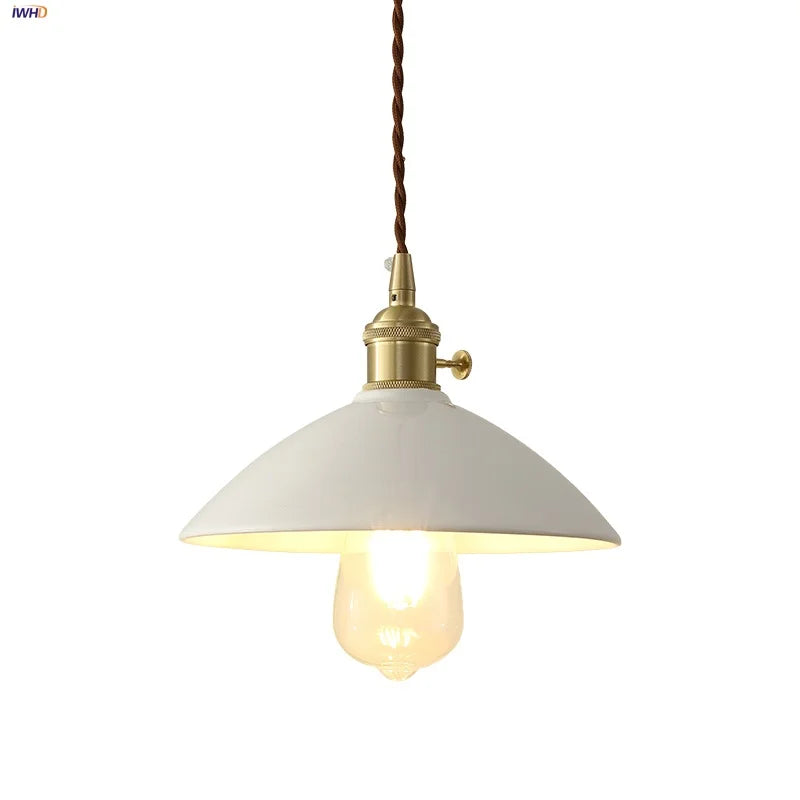 Afralia™ Ceramic Knob Switch LED Pendant Light, Nordic Modern Hang Lamp