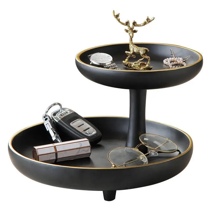 Afralia™ Double-Layer Coffee Table Tray: Stylish Storage Box for Cosmetics, Keys, and Decor