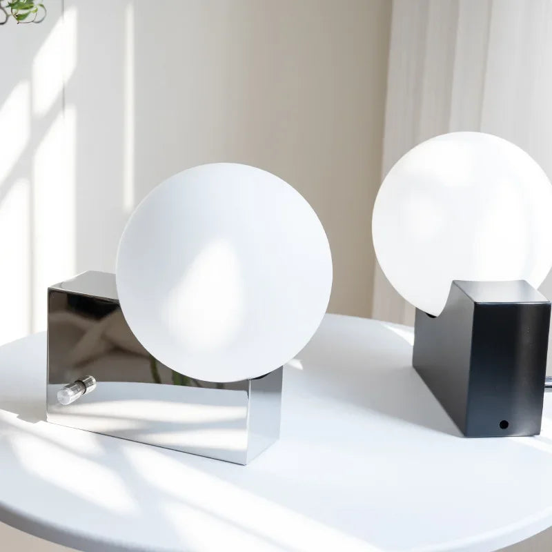 Afralia™ Metal Table Lamp with Glass Ball - LED Desk Light