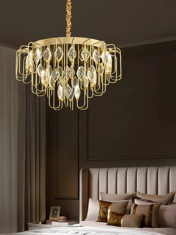 Afralia™ Crystal Luxury Pendant Light for Living Room and Bedroom