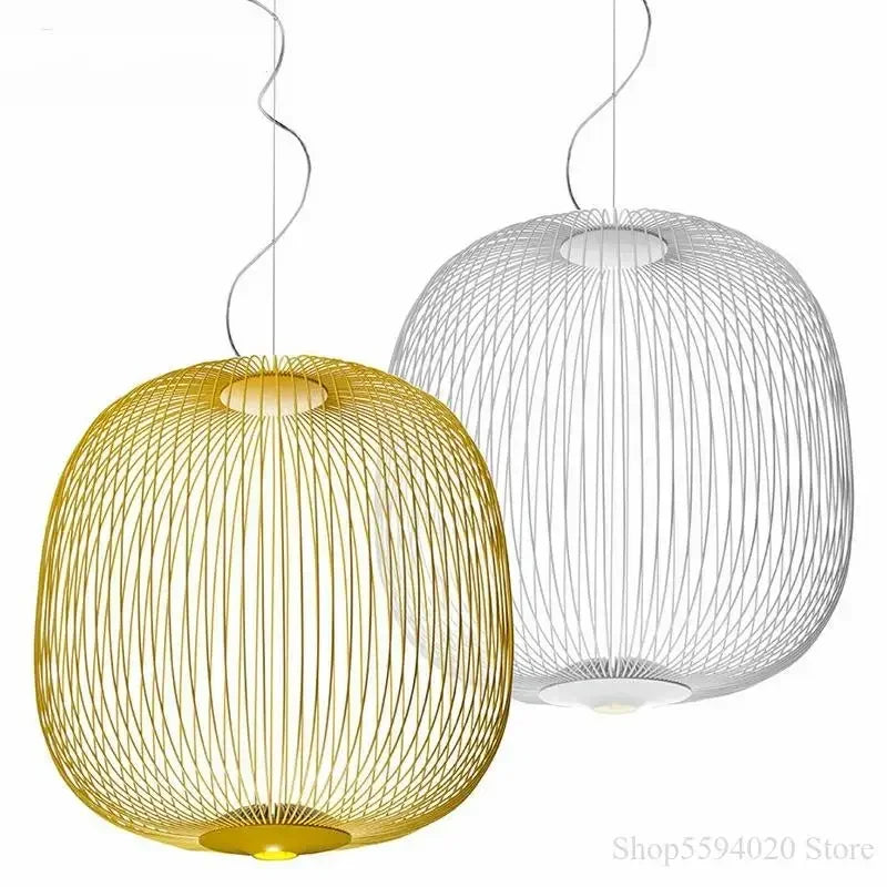 Afralia™ Modern Cage Pendant Lights | Nordic Design Hanging Lamp for Home Decor
