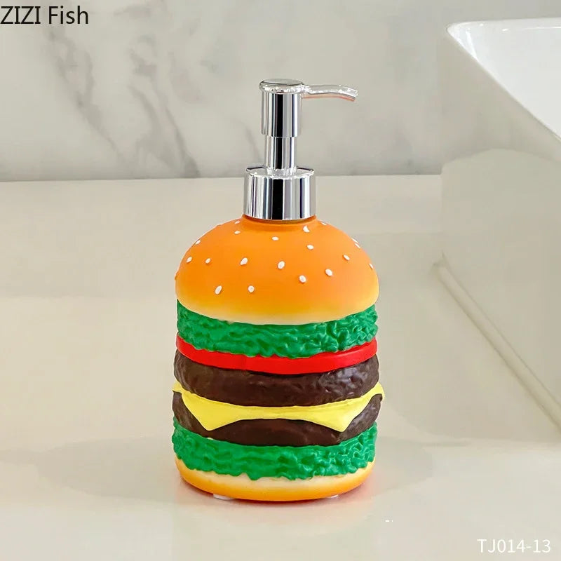 Afralia™ Multi Layered Burger Soap Dispenser Bathroom Lotion Pump Bottle