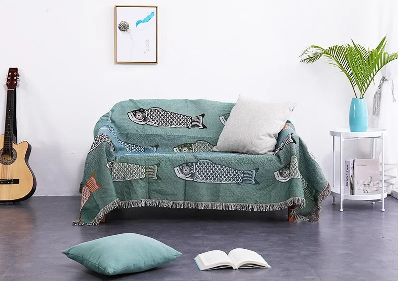 Afralia™ Modern Carp Sofa Blanket - Soft Cover for Sofa, Tablecloth, or Decoration