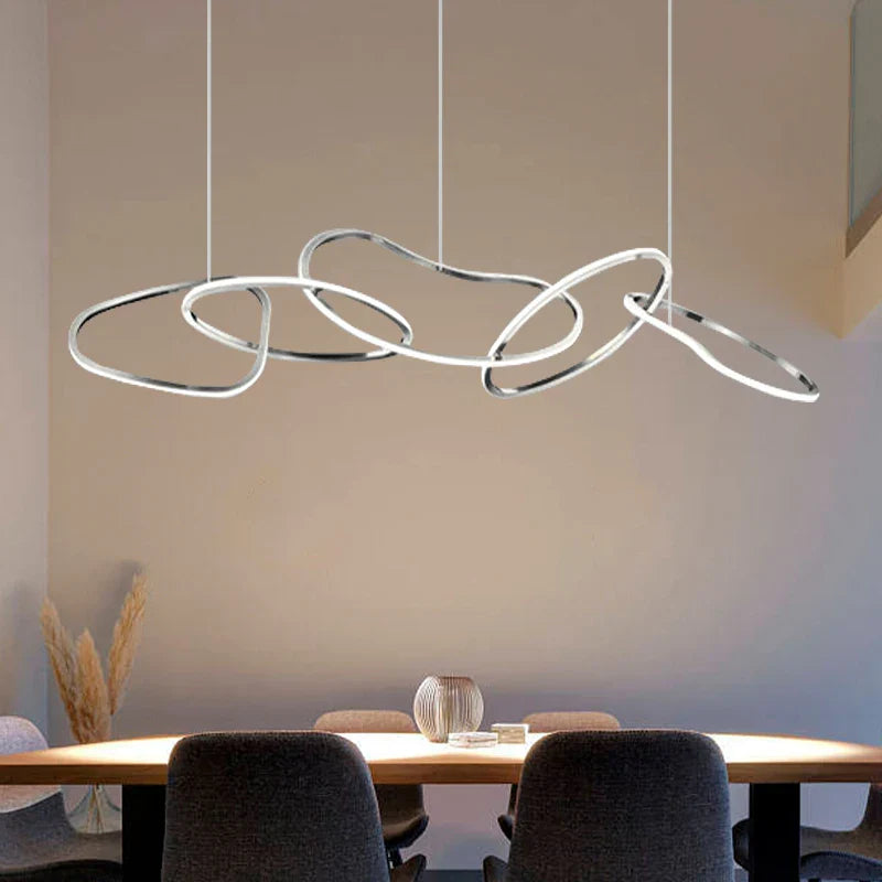 Afralia™ Chrome Stainless Steel LED Pendant Light - Modern Minimalist Dining Room Island Lamp