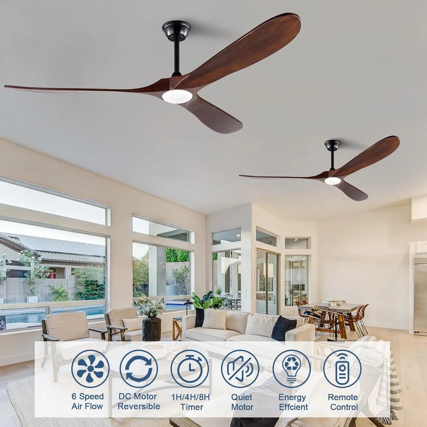 Afralia™ Retro Large Ceiling Fan With Lights And Control.