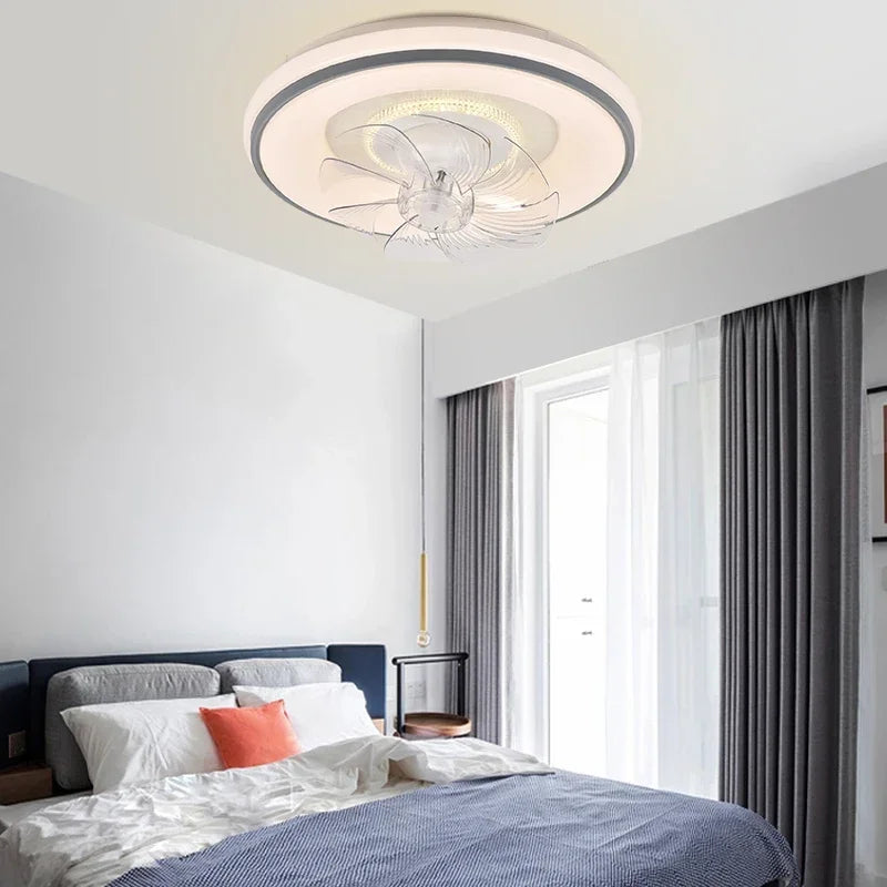 Afralia™ LED Ceiling Fan: Modern Scandinavian Invisible Design for Living Room, Bedroom & Restaurant